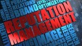 Reputation Management - Red -Blue Wordcloud.